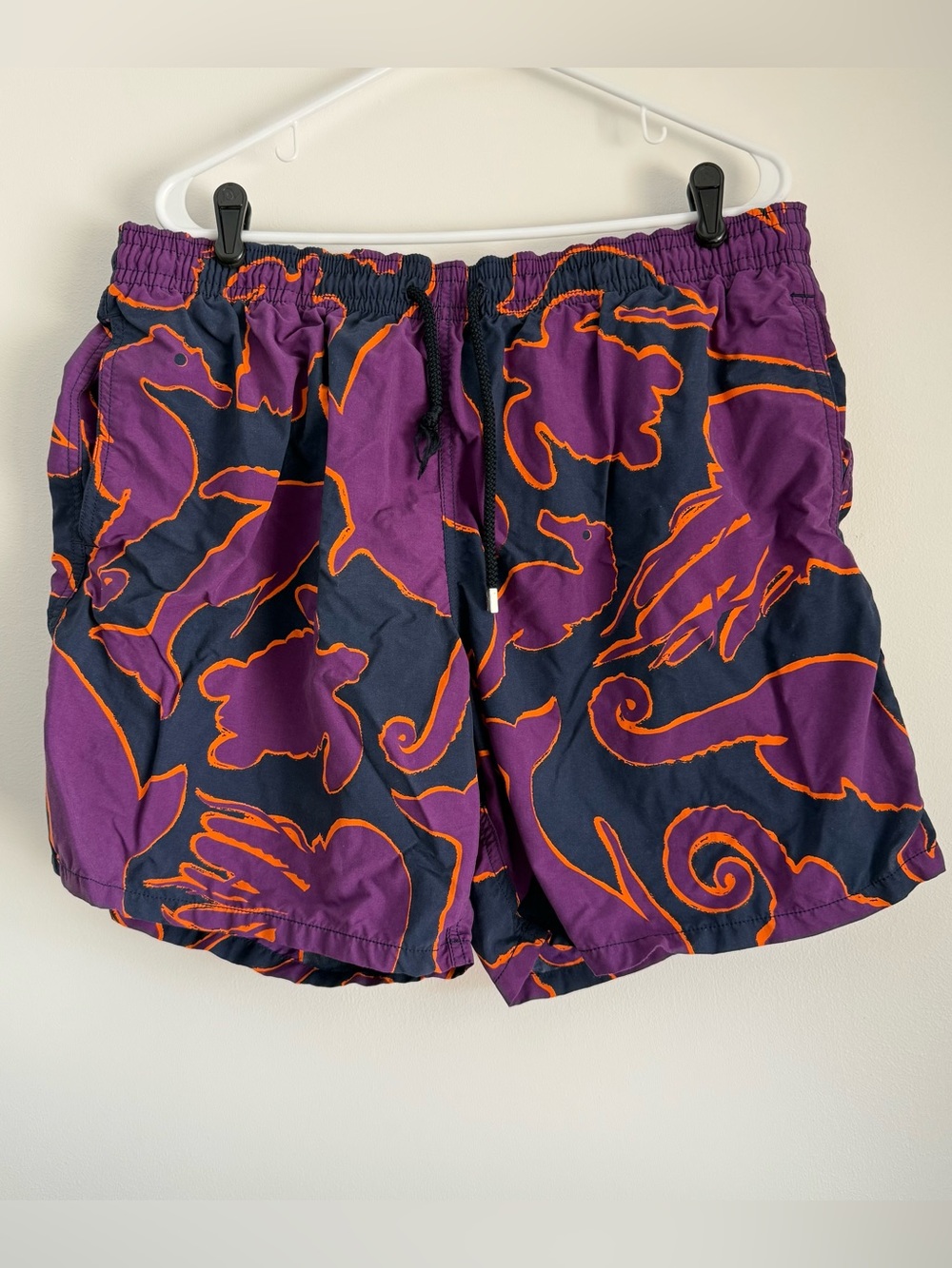 Vilebrequin Black with Stylized Dolphins Jellyfish Turtles Purple Orange XXXL